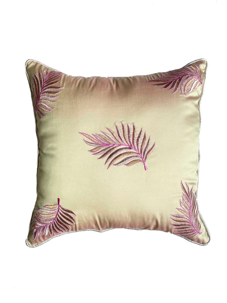 Pistachio Green Leaf Cushion Cover