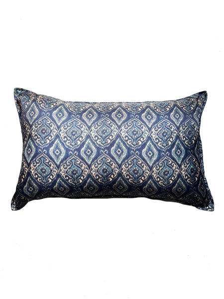Blue Ikat Cushion Cover
