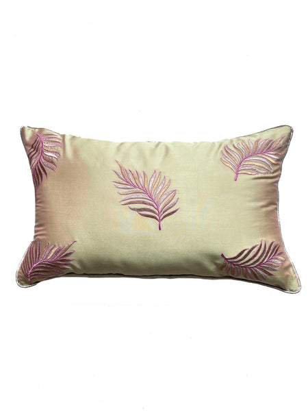 Pistachio Green Leaf Cushion Cover