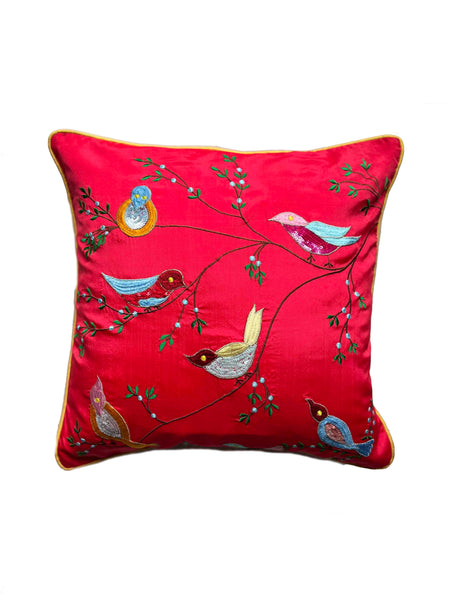 Red Bird Cushion Cover