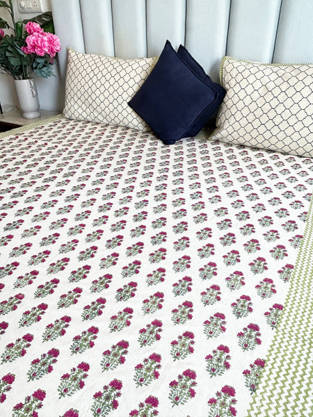 Floral Cotton Linen Bedcover