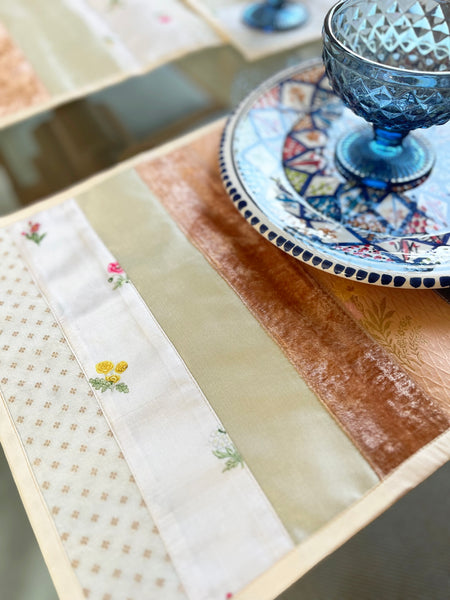 Beige Mixed Patchwork Table Mats