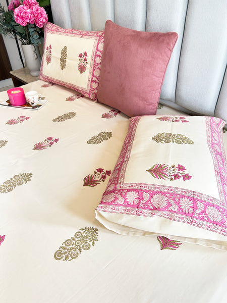 Pink Boots Cotton Satin Bedcover
