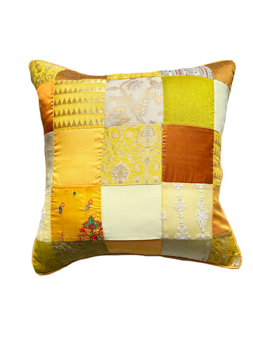 Yellow Patchwork Cushion Cover