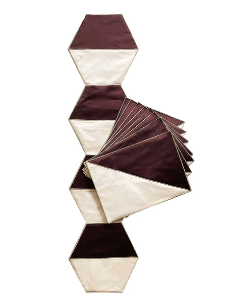 Hexagon Beige and Brown Table Mats