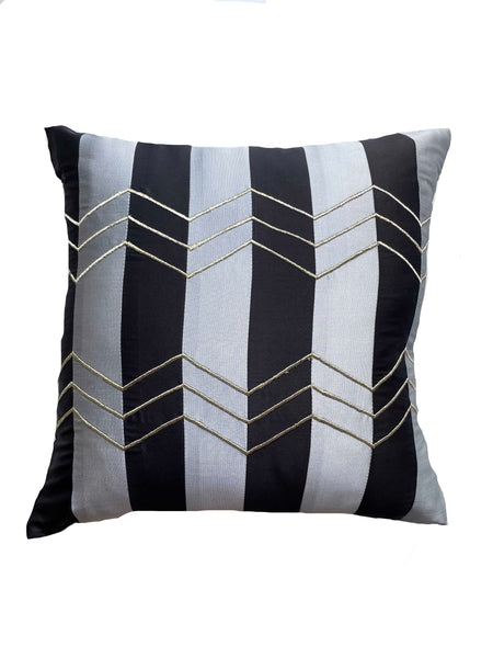 Zic-Zac Black and Grey Cushion Cover