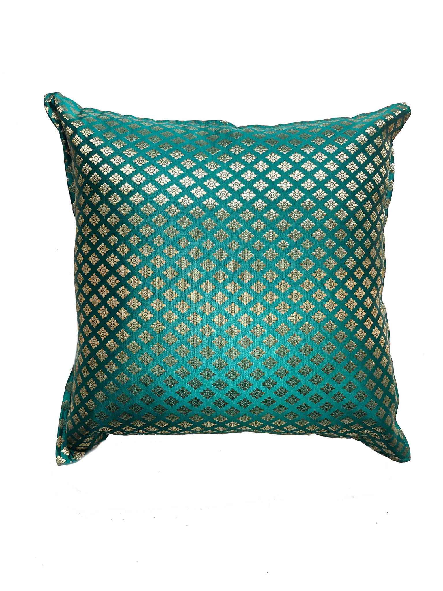 Emerald Green Brocade Cushion Cover