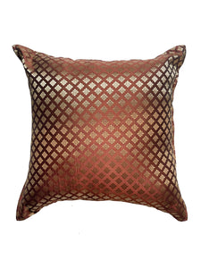 Brown Brocade Cushion Cover