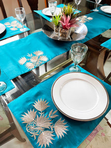 Teal Blue Lotus Table Mats