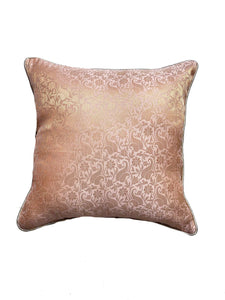 Peach Brocade Silk Cushion Cover