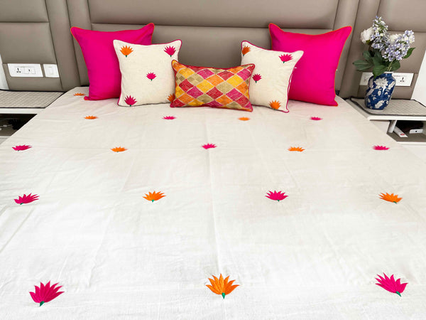 Lotus Cotton Linen Bedcover