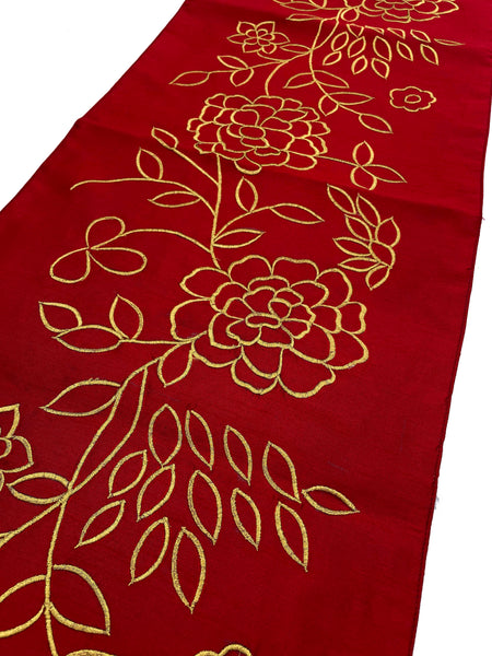 Maroon Floral Embroidary Runner