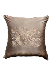 Dark Beige Floral Bunch Cushion over