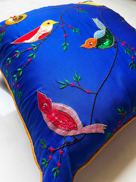 Blue Bird Cushion Cover