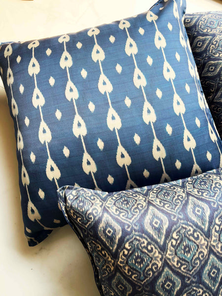 Blue Big Ikat Cushion Cover