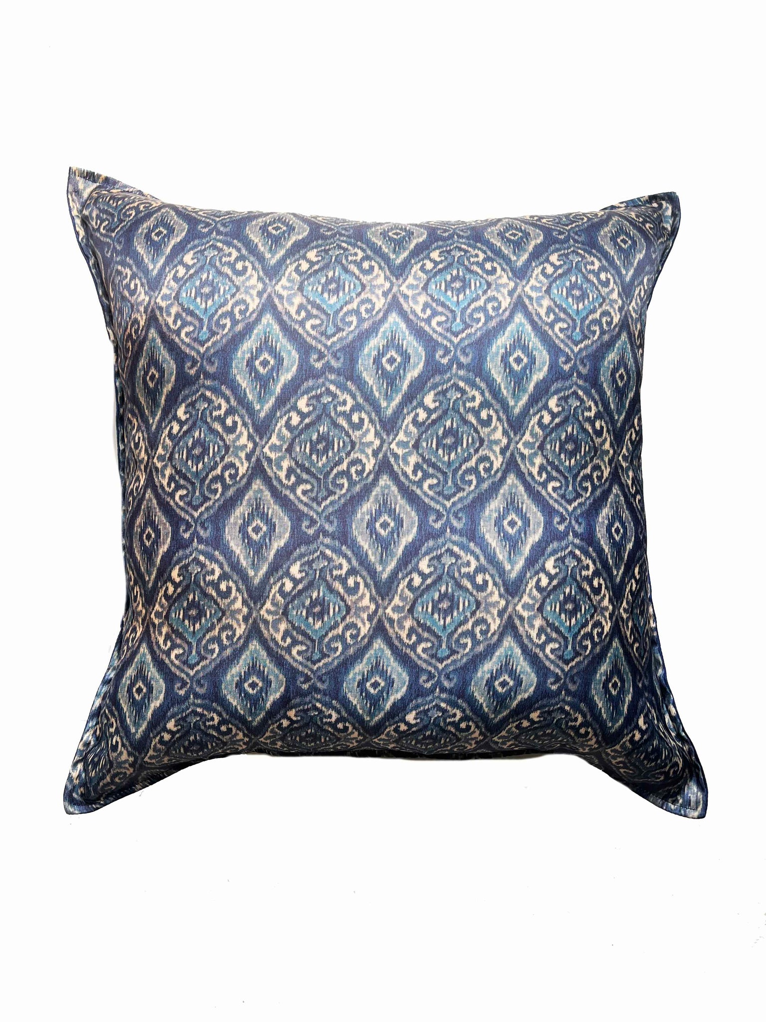 Blue Ikat Cushion Cover