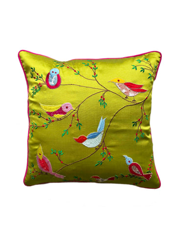 Parrot Green Bird Cushion Cover