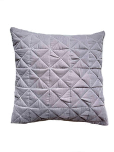 Grey Velvet Quilted Cushion Cover