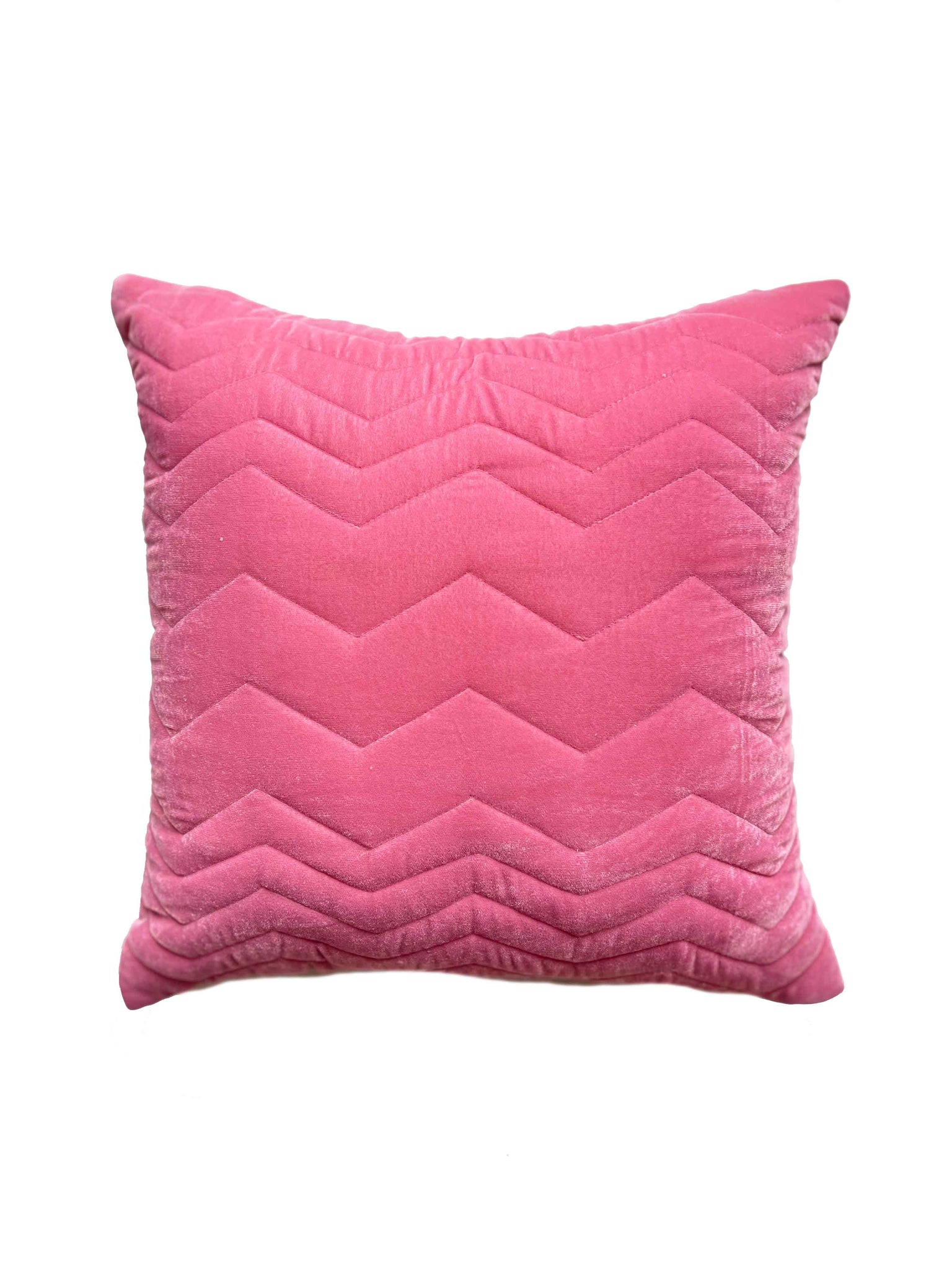 Pink Quilted Velvet Cushion Cover