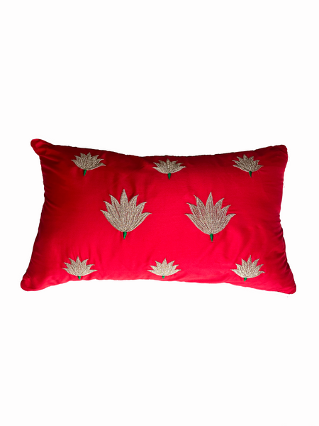 Red Lotus Cushion Cover
